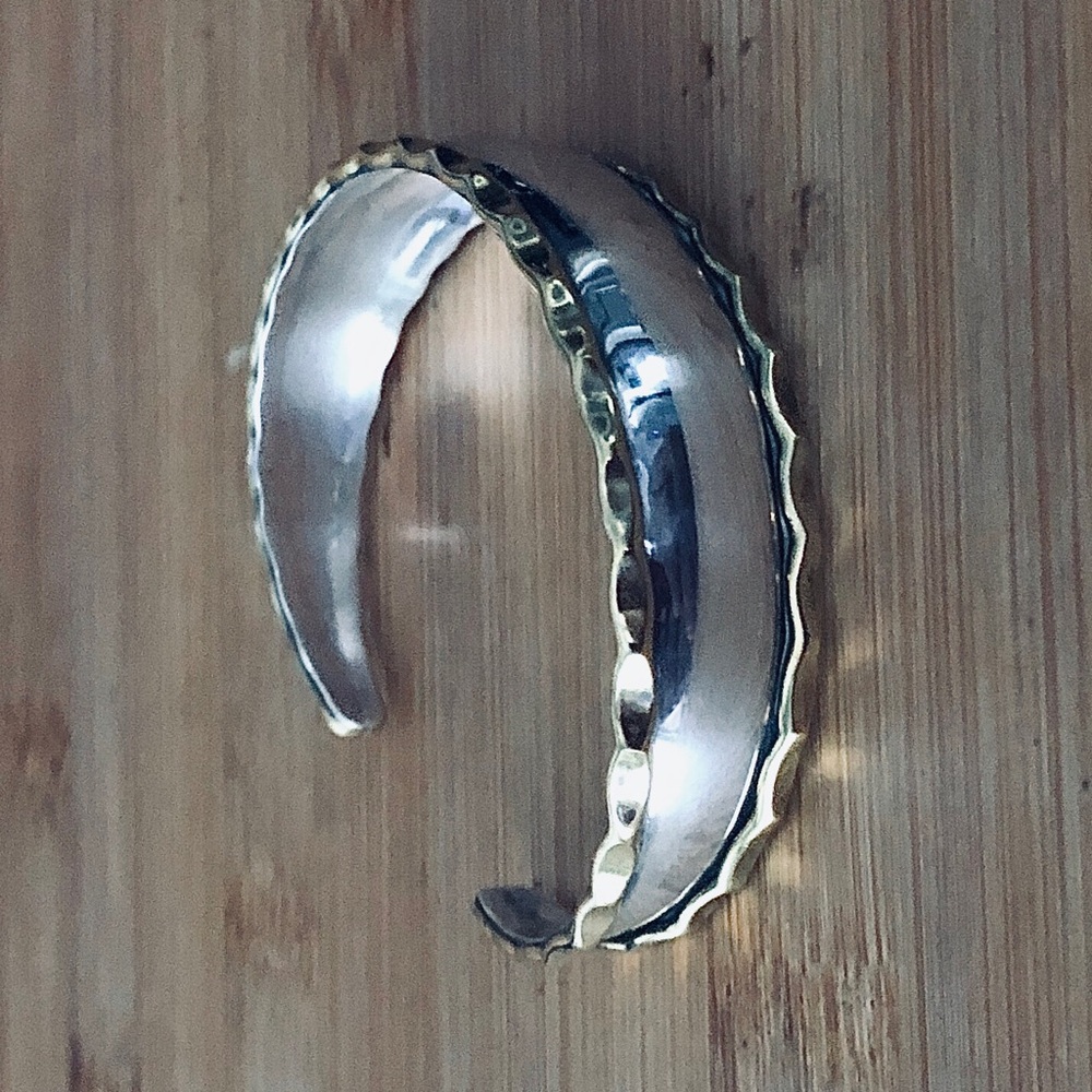 $118 Sterling & Gold Estate Cuff  Marked MEXICO 925 - Picture 8 of 9